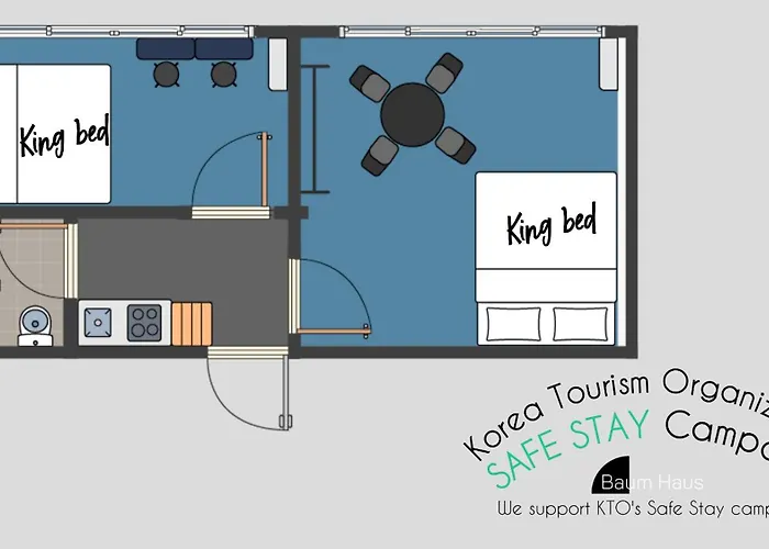 Baum Haus Licensed Jeonpo Center 2br Elevator 3min Stn アパート