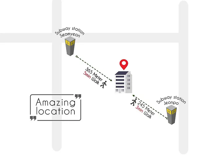 Baum Haus Licensed Jeonpo Center 2br Elevator 3min Stn アパート